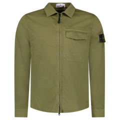 STONE ISLAND ZIP UP OVERSHIRT KHAKI / MILITARY GREEN