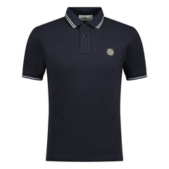 STONE ISLANDCotton Logo Polo T-Shirt Twin Tip Navy