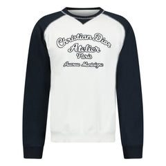 DIOR ATELIER WHITE & NAVY CREW NECK SWEATSHIRT