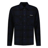 OFF-WHITE LOGO OVERSHIRT BUTTON UP NAVY