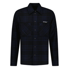 OFF-WHITE LOGO OVERSHIRT BUTTON UP NAVY