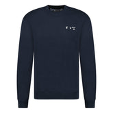 OFF-WHITE LOGO CREW NECK SWEATSHIRT NAVY