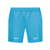 OFF-WHITE "OFF" WRITING DESIGN SWIM SHORTS BLUE