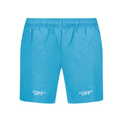 OFF-WHITE "OFF" WRITING DESIGN SWIM SHORTS BLUE