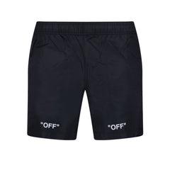OFF-WHITE "OFF" WRITING DESIGN SWIM SHORTS BLACK