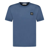 STONE ISLAND LOGO PATCH COTTON T-SHIRT DARK BLUE