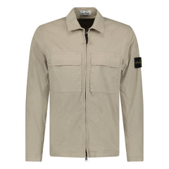 STONE ISLANDZIP UP OVERSHIRT BEIGE