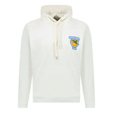 CASABLANCA LOGO EMBROIDERED HOODED SWEATSHIRT CREAM