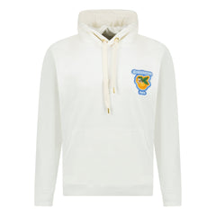 CASABLANCA LOGO EMBROIDERED HOODED SWEATSHIRT CREAM