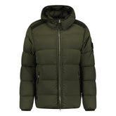 STONE ISLAND HOODED PUFFER JACKET IN SEAMLESS TUNNEL NYLON KHAKI