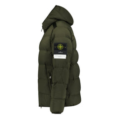 STONE ISLAND HOODED PUFFER JACKET IN SEAMLESS TUNNEL NYLON KHAKI