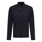CP COMPANY 'TAYLON L' LENS ZIP UP OVERSHIRT NAVY BLUE