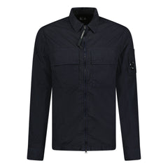 CP COMPANY 'TAYLON L' LENS ZIP UP OVERSHIRT NAVY BLUE