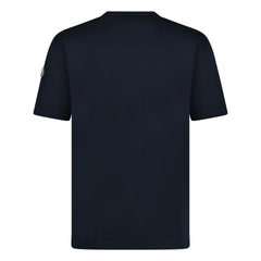 MONCLER LOGO PRINT COTTON JERSEY T-SHIRT NAVY BLUE