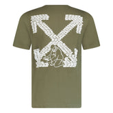 OFF WHITE BRICKS SLIM ARROW T-SHIRT KHAKI GREEN