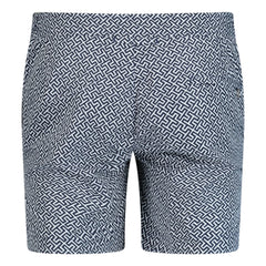 ORLEBAR BROWN BULLDOG TESSELLATED PRINT SWIM SHORTS BLUE / WHITE