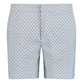 ORLEBAR BROWN BULLDOG GEOMETRIC JACQUARD SWIM SHORTS WHITE / BLUE