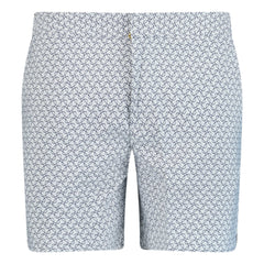 ORLEBAR BROWN BULLDOG GEOMETRIC JACQUARD SWIM SHORTS WHITE / BLUE