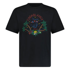 CASABLANCA LOGO DESIGN T-SHIRT BLACK