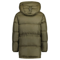 BURBERRY HAWORTH MID LENGTH PUFFER JACKET KHAKI GREEN