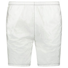 PRADA TRIANGLE LOGO SWIM SHORTS WHITE