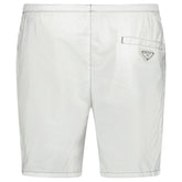 PRADA TRIANGLE LOGO SWIM SHORTS WHITE