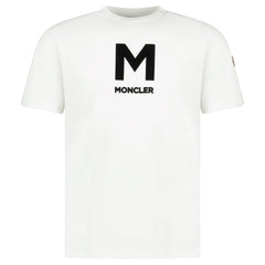 MONCLER VELVET M LOGO T-SHIRT WHITE