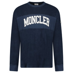 MONCLER EMBROIDERED LOGO SWEATSHIRT NAVY