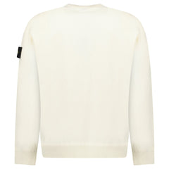 STONE ISLAND KNITTED CREW NECK SWEATER CREAM