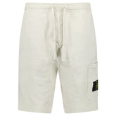 STONE ISLAND BADGE SHORTS CREAM