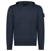 STONE ISLAND BADGE HOODED SWEATSHIRT NAVY