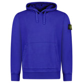STONE ISLAND BADGE HOODED SWEATSHIRT BLUE
