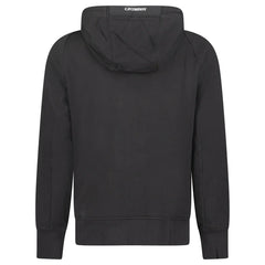CP COMPANY DIAGONAL RAISED LENS ZIP HOODIE BLACK