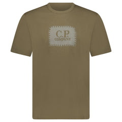 CP COMPANY STITCH PRINT T-SHIRT KHAKI
