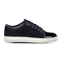 LANVIN DBB1 SUEDE PATENT TOE TRAINER NAVY BLUE