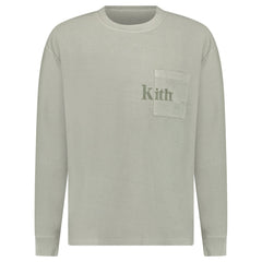 KITH LOGO LONG SLEEVE T-SHIRT HAZE GREEN