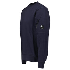 CP COMPANY LENS DIAGONAL RAISED FLEECE NAVY
