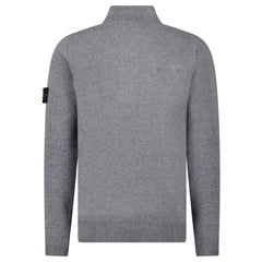 STONE ISLAND GREY HALF ZIP LAMBSWOOL JUMPER