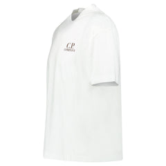 CP COMPANY LOGO PRINT T SHIRT WHITE