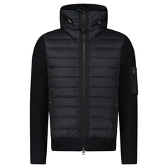 MONCLER PADDED ZIP-UP HOODED SWEATSHIRT BLACK