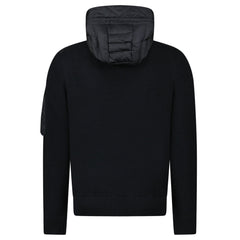MONCLER PADDED ZIP-UP HOODED SWEATSHIRT BLACK