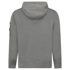 CP COMPANY DIAGONAL COTTON FLEECE LENS HOODIE GREY