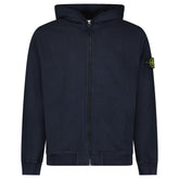 STONE ISLAND HOODED ZIP UP NAVY BLUE