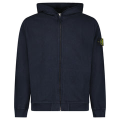 STONE ISLAND HOODED ZIP UP NAVY BLUE