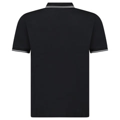 STONE ISLAND STRIPE COLLAR POLO T-SHIRT SLIM FIT BLACK