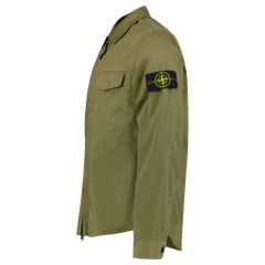 STONE ISLAND ZIP UP OVERSHIRT KHAKI / MILITARY GREEN