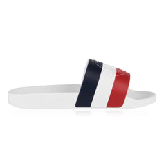MONCLER WHITE, RED & NAVY SLIDERS