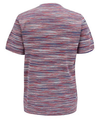 MISSONI DISTORTED STRIPE COTTON T-SHIRT RED