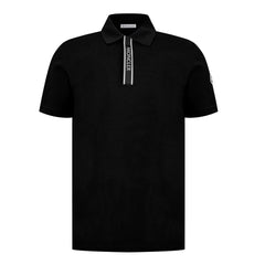 MONCLER PLACKET LOGO POLO SHIRT BLACK