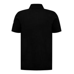 MONCLER PLACKET LOGO POLO SHIRT BLACK